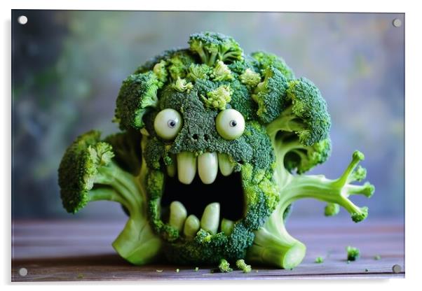 A horrible monster made from broccoli. Acrylic by Michael Piepgras