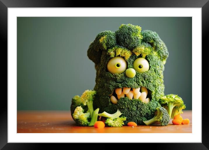 A horrible monster made from broccoli. Framed Mounted Print by Michael Piepgras