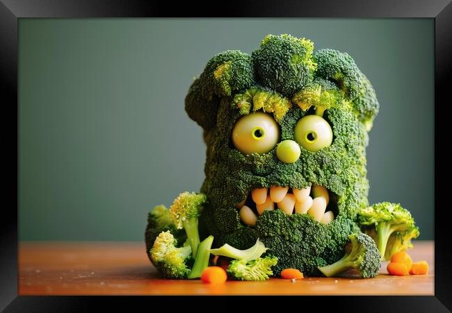 A horrible monster made from broccoli. Framed Print by Michael Piepgras