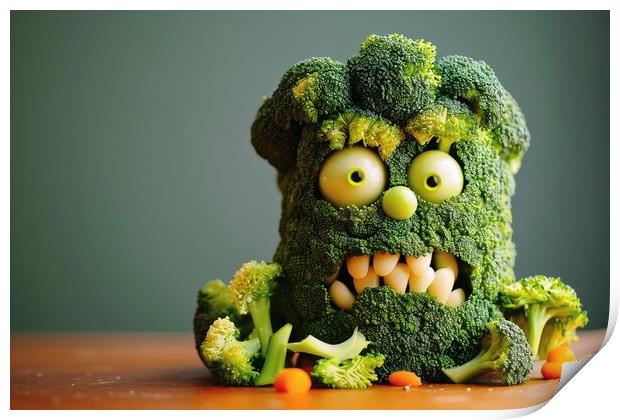 A horrible monster made from broccoli. Print by Michael Piepgras