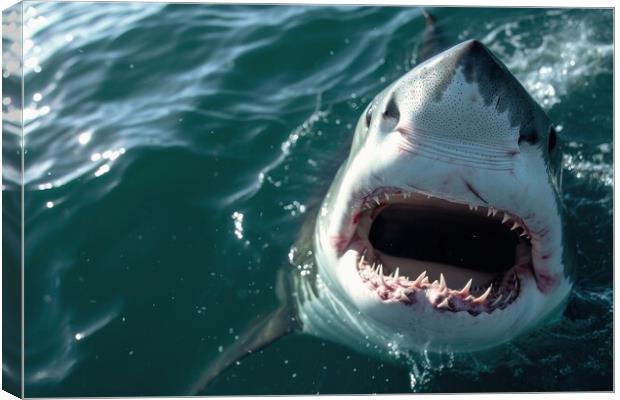 Close up of a big shark with a open mouth. Canvas Print by Michael Piepgras