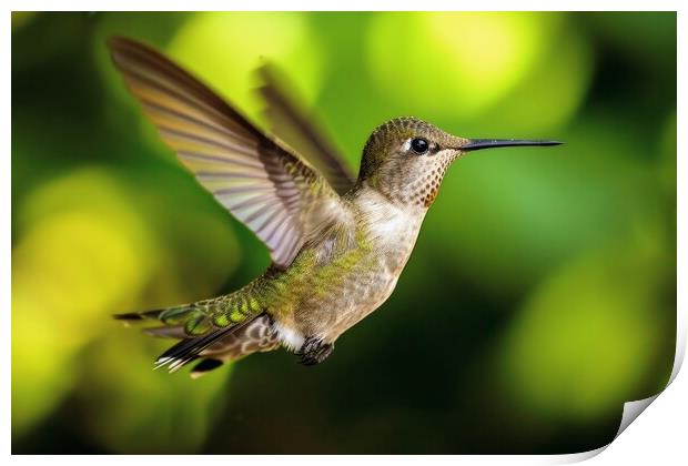 Close up of a hummingbird flying. Print by Michael Piepgras