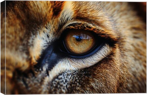 Close up of the eye of a male Lion. Canvas Print by Michael Piepgras