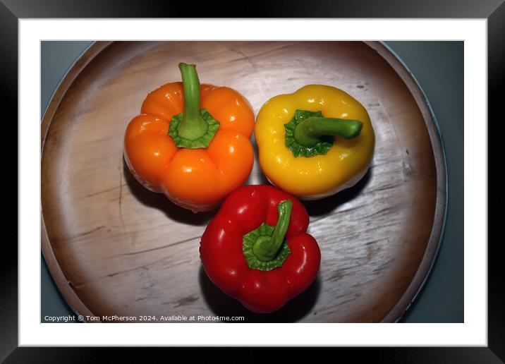 3 Peppers Framed Mounted Print by Tom McPherson