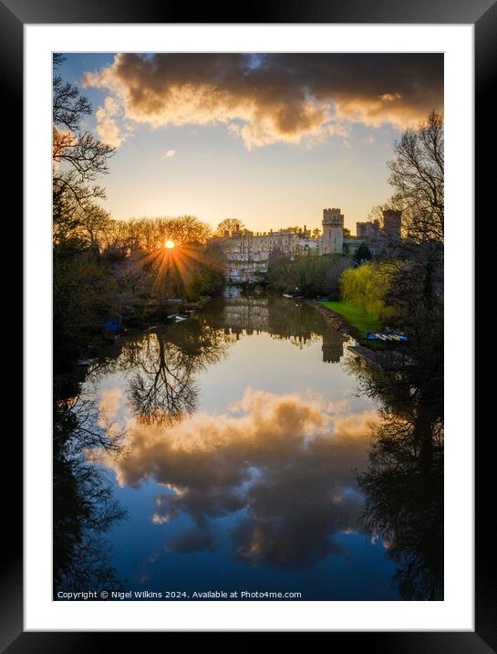 Warwick Castle Sunset Framed Mounted Print by Nigel Wilkins