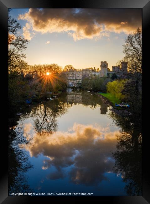 Warwick Castle Sunset Framed Print by Nigel Wilkins