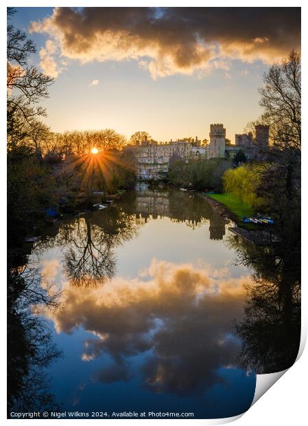 Warwick Castle Sunset Print by Nigel Wilkins
