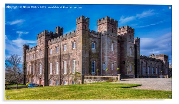 A view of Scone Palace, Perth. Acrylic by Navin Mistry