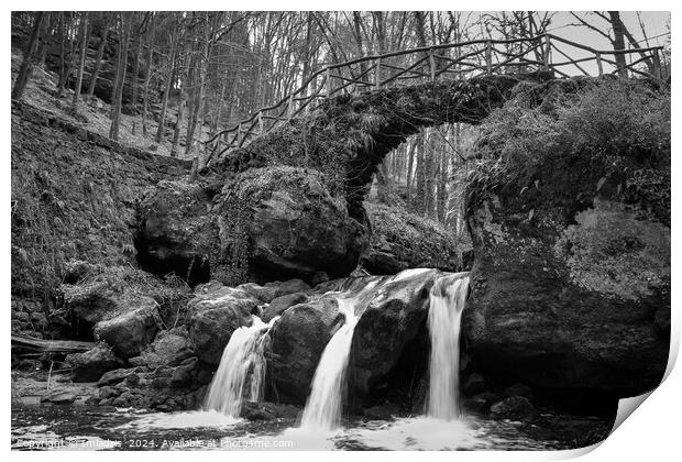 Schiessentumpel Waterfall Luxembourg Monochrome Print by Imladris 