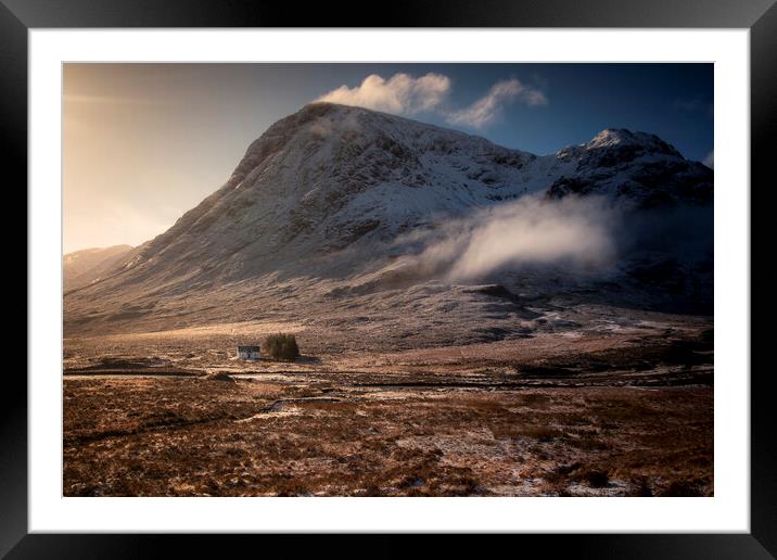 Sunrise at Lagangarbh Cottage in Glencoe Framed Mounted Print by Pete Stevens
