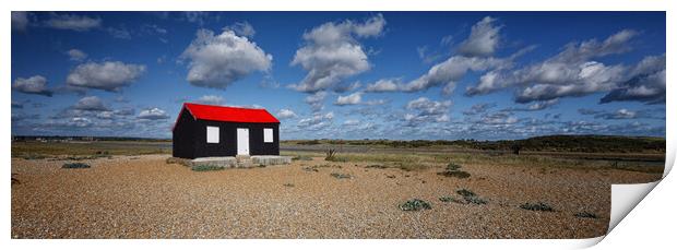 The Red Roofed Hut at Rye Harbour nature reserve Sussex UK Print by John Gilham