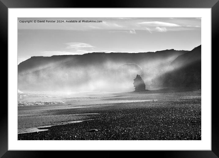 Sunrays Illuminating the Blast Beach, Seaham, County Durham, UK Framed Mounted Print by David Forster