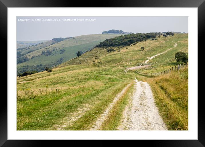 South Downs Way to Devils Dyke West Sussex Framed Mounted Print by Pearl Bucknall