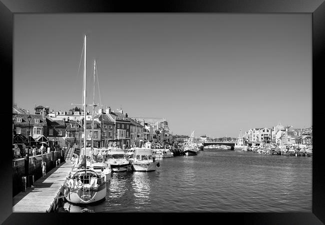 Weymouth Harbour BW Framed Print by Alison Chambers