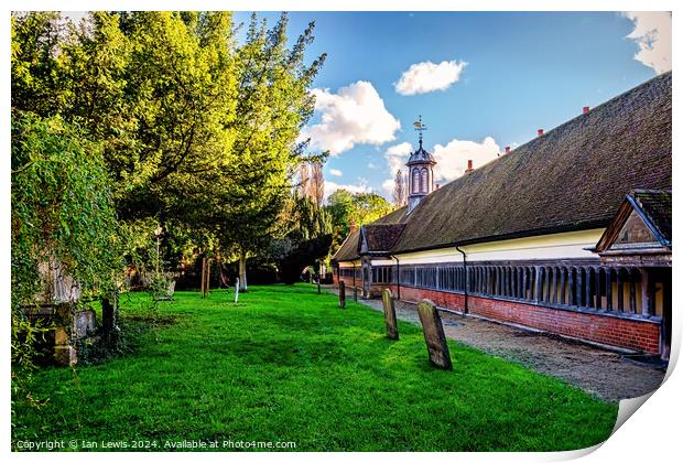 Long Alley Almshouses Abingdon Print by Ian Lewis