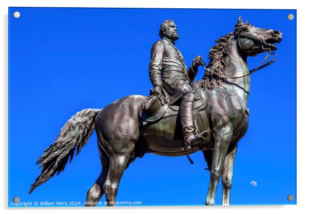 Major General George Thomas Statue Moon Washington DC Acrylic by William Perry