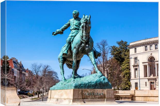 General Phil Sheridan Statue Washington DC Canvas Print by William Perry