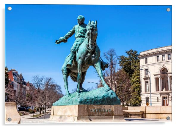 General Phil Sheridan Statue Washington DC Acrylic by William Perry