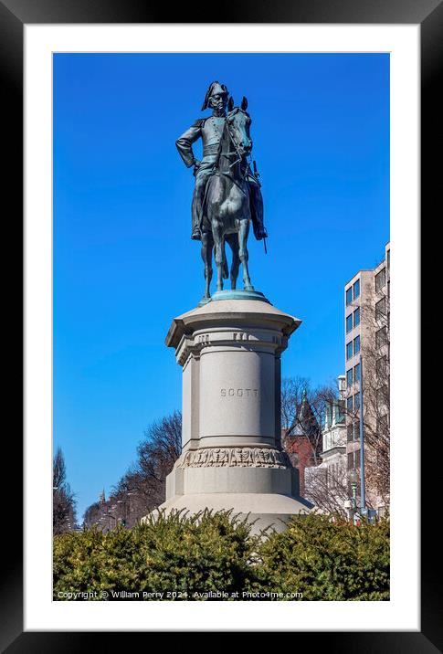 General Winfield Scott Statue Scott Circle Washington DC Framed Mounted Print by William Perry