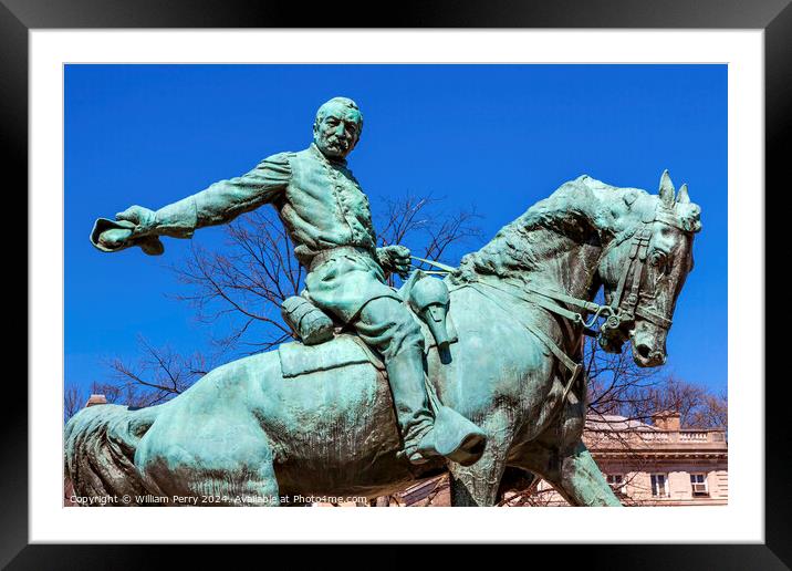General Phil Sheridan Statue Sheridan Circle Washington DC Framed Mounted Print by William Perry