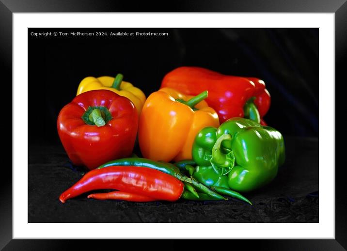 Study of Peppers Framed Mounted Print by Tom McPherson