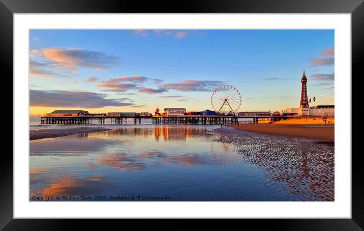 Central Pier Reflections Framed Mounted Print by Michele Davis