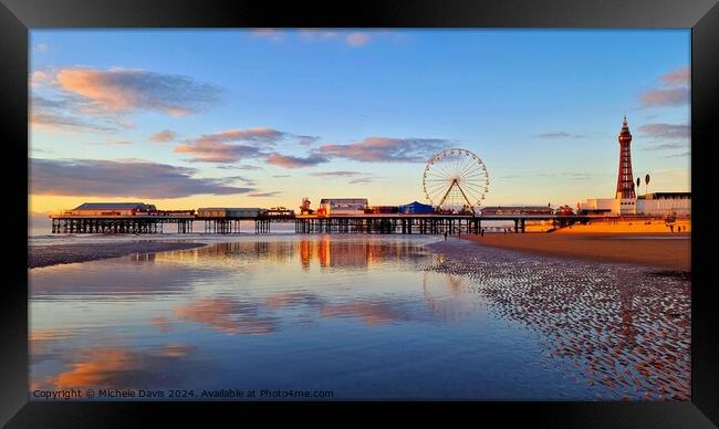 Central Pier Reflections Framed Print by Michele Davis