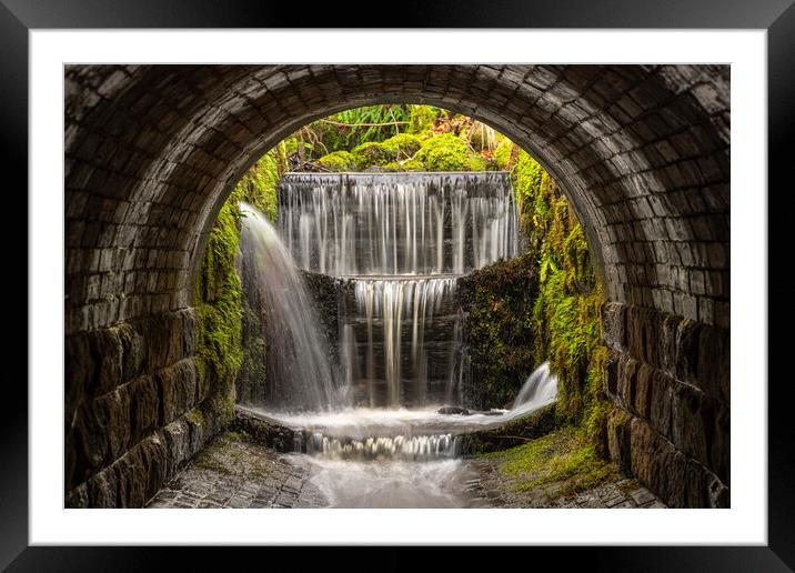 Waterfall Tunnel Peak District  Framed Mounted Print by Tim Gamble