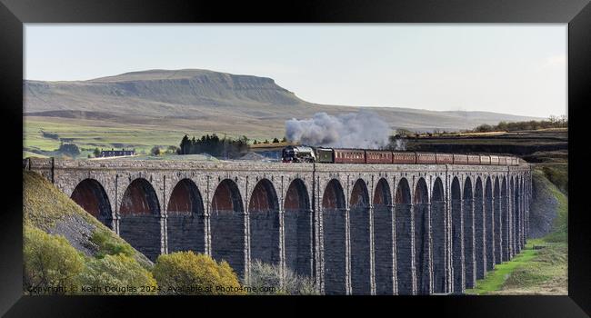 Tornado Steam Engine on the Ribblehead Viaduct  Framed Print by Keith Douglas