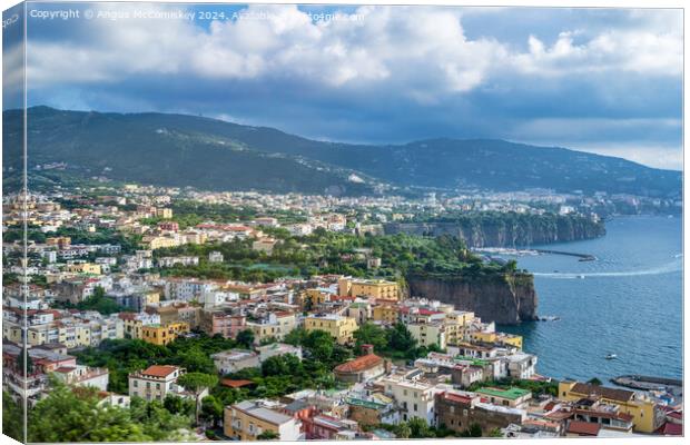 Sorrentine Peninsula and Bay of Naples, Italy Canvas Print by Angus McComiskey