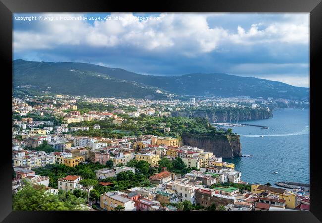 Sorrentine Peninsula and Bay of Naples, Italy Framed Print by Angus McComiskey