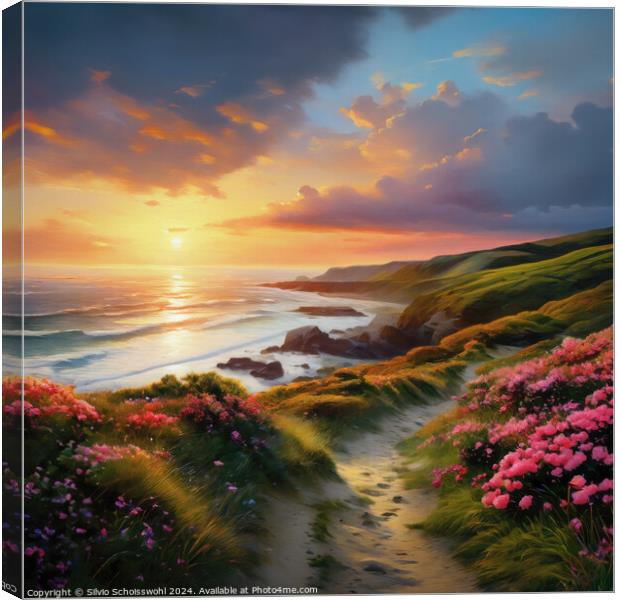 Spring in Cornwall Canvas Print by Silvio Schoisswohl