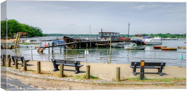 Pin Mill on the River Orwell  Canvas Print by Diana Mower