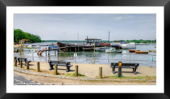 Pin Mill on the River Orwell  Framed Mounted Print by Diana Mower