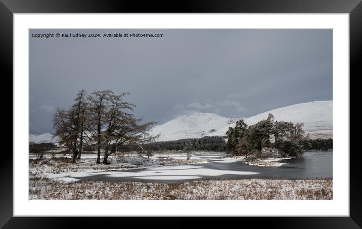 Frozen Loch Tulla, West Highlands, Scotland, UK Framed Mounted Print by Paul Edney