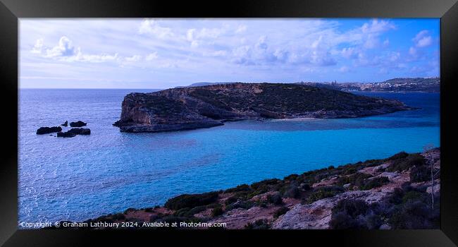 Blue Lagoon Comino, Malta Framed Print by Graham Lathbury