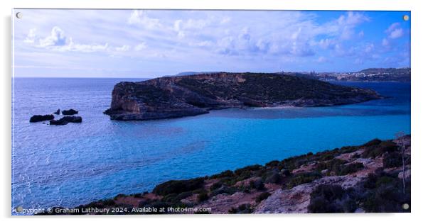 Blue Lagoon Comino, Malta Acrylic by Graham Lathbury
