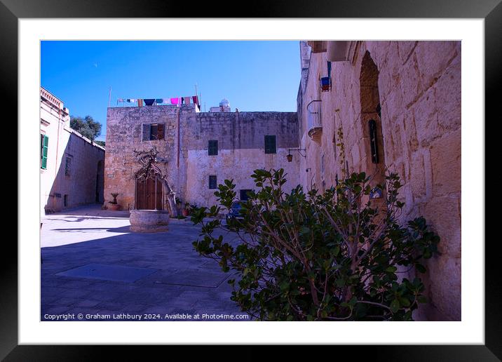 Mdina, Malta, Street Scene Framed Mounted Print by Graham Lathbury