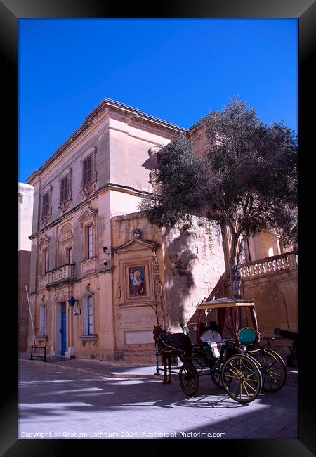 Mdina, Malta, Horse & Carriage Framed Print by Graham Lathbury