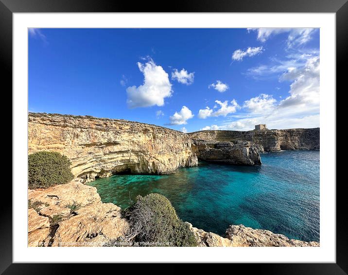 Blue Lagoon, Comino, Malta Framed Mounted Print by Graham Lathbury