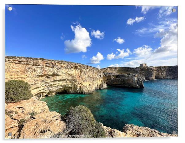 Blue Lagoon, Comino, Malta Acrylic by Graham Lathbury