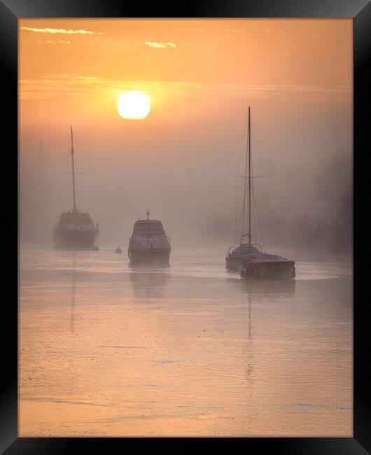Misty Morning in Wareham Dorset  Framed Print by Shaun Jacobs