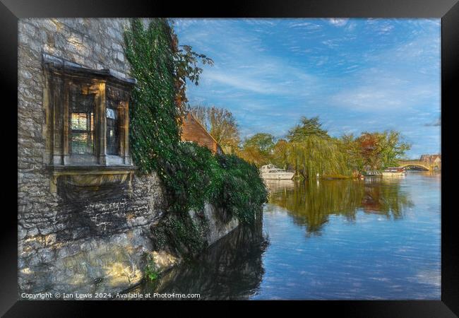 Window By The Thames at Abingdon Framed Print by Ian Lewis