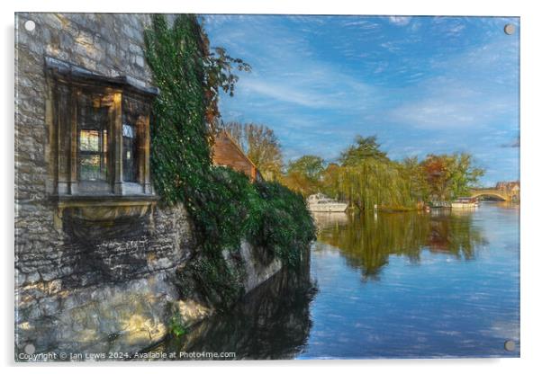 Window By The Thames at Abingdon Acrylic by Ian Lewis