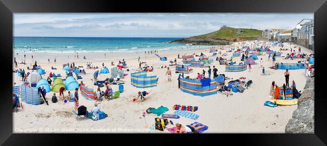 St Ives Beach Scene Framed Print by Stuart Wyatt