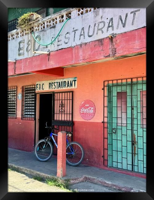 Restaurant Belize City  Framed Print by Sheila Ramsey