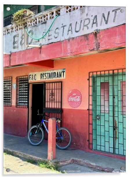 Restaurant Belize City  Acrylic by Sheila Ramsey