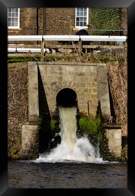 Canal Basin Water Overflow Framed Print by Glen Allen