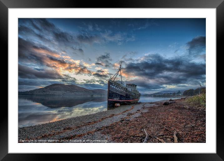 Corparch ship wreck  Framed Mounted Print by simon waldram