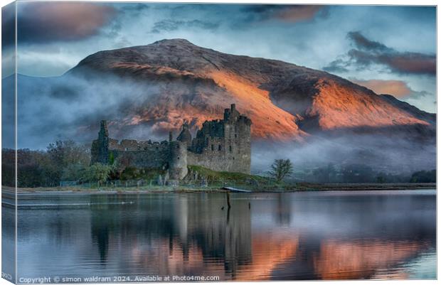 Castle on the Loch Canvas Print by simon waldram